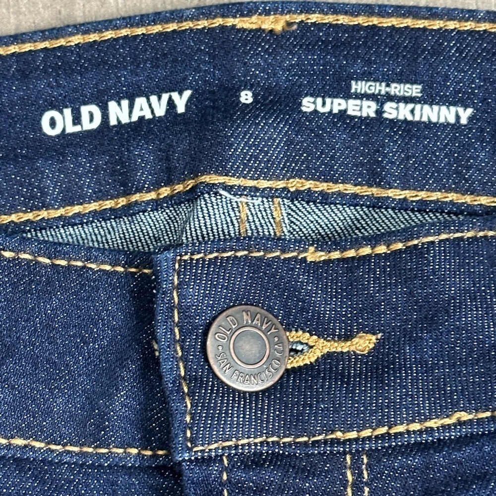 🆕 Women’s Old Navy 8 Medium Jeans High Rise Denim Blue Super Skinny Stretch NWT - Picture 9 of 11